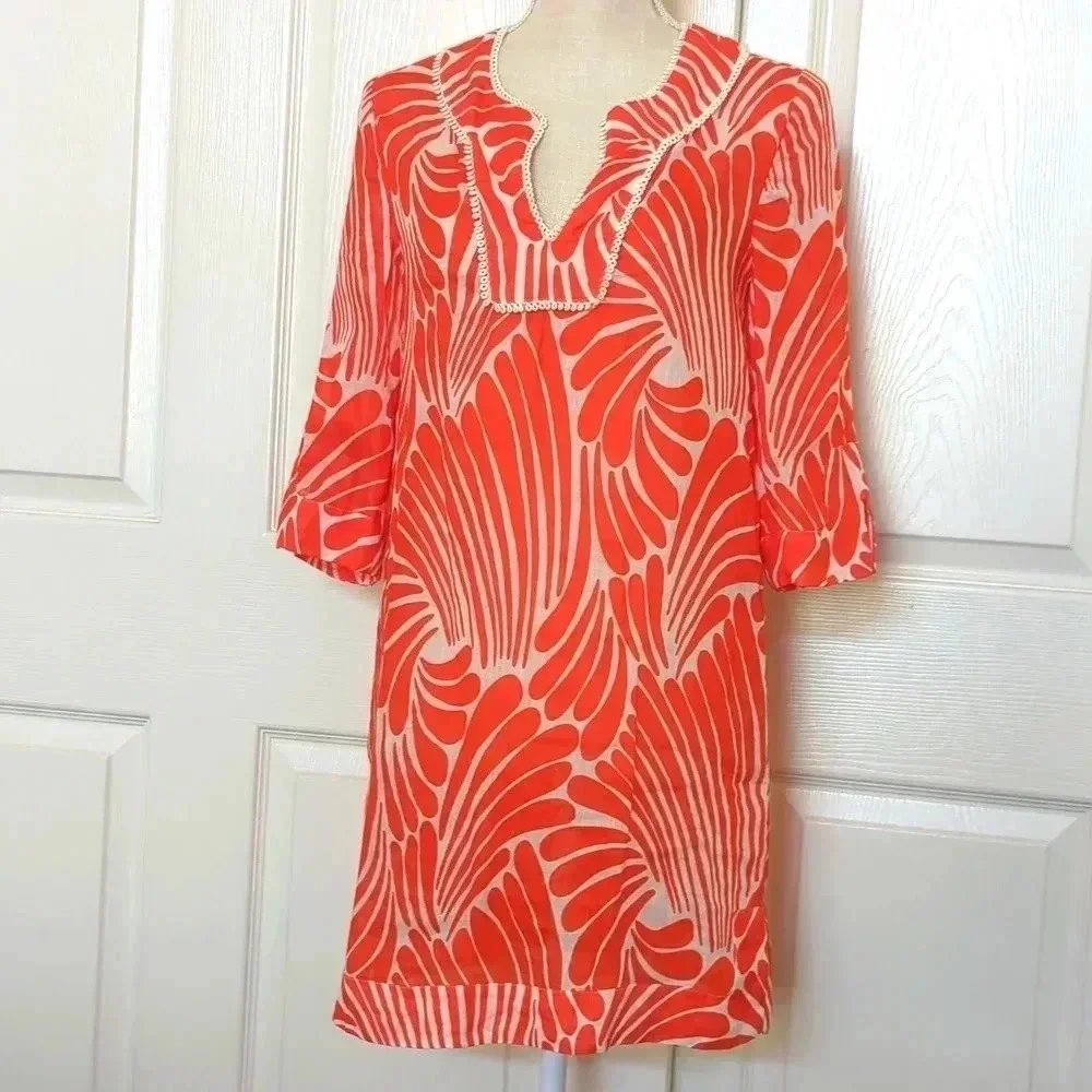 Kate Spade “Gwen” silk/linen tunic swim coverup